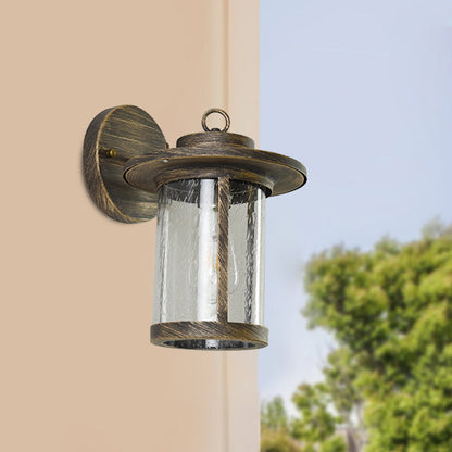 Rynx | Seedy Glass Bronze Wall Light Single Light Country House Style Wall Mounted Lighting for Terrace