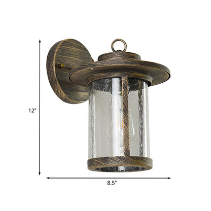 Rynx | Seedy Glass Bronze Wall Light Single Light Country House Style Wall Mounted Lighting for Terrace