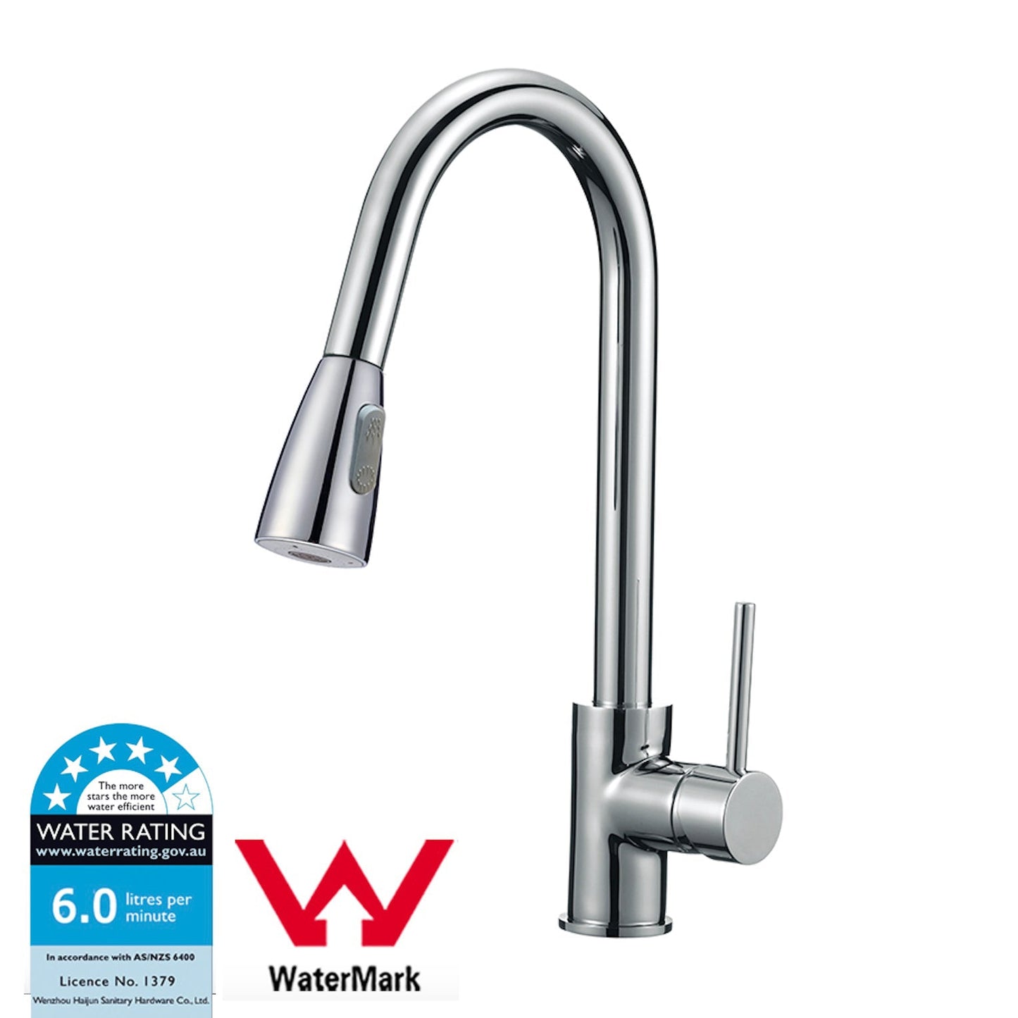 RYNX | Watermark WELS Kitchen Laundry Pull Out Tall Mixer Tap Sink Faucet