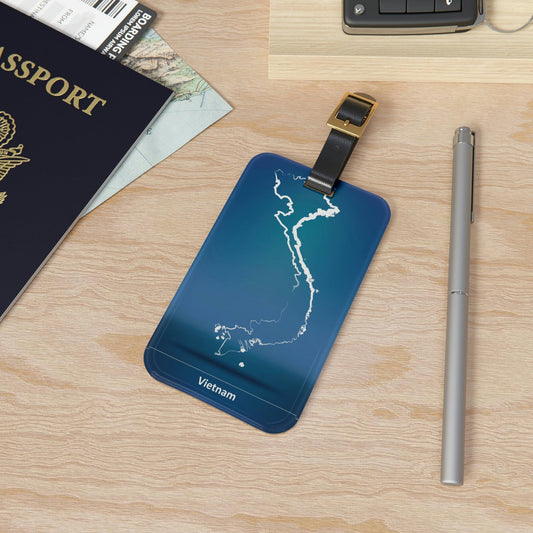 Rynx | Stylish Acrylic Luggage Tag Set with Custom Leather Strap for Travel Enthusiasts