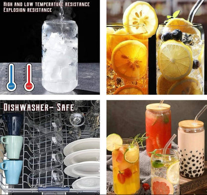Rynx | Drinking Glass Set/Smoothie 4pcs Bamboo Lid