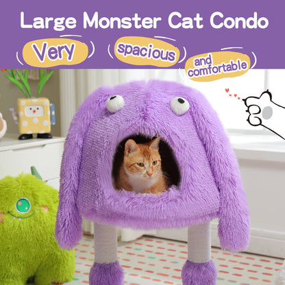 Rynx | 2-in-1 Monster-Themed Cat Tree with Sisal Scratching Posts and Large Condo