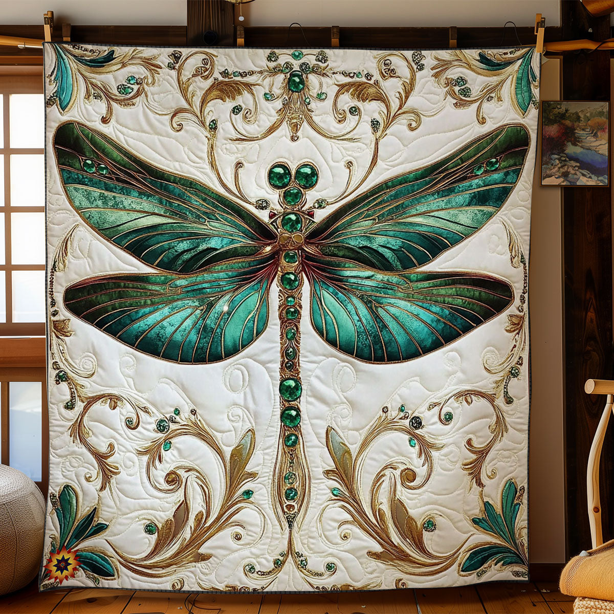 Rynx | Royal Green Dragonfly Quilt