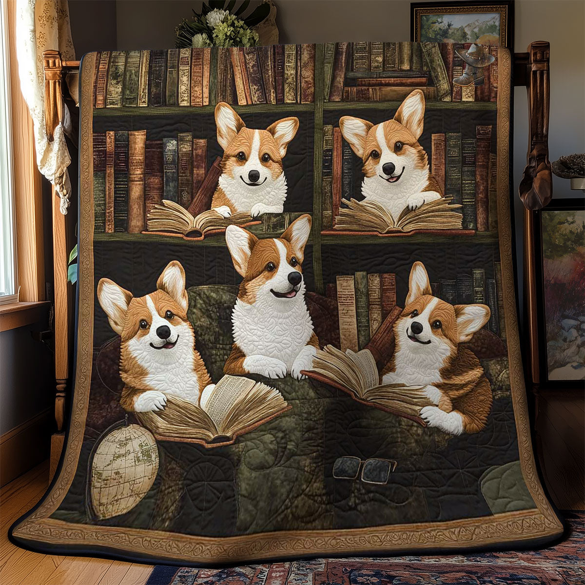 Rynx | Bookish Corgi Blanket