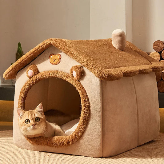Rynx | Foldable Plush Dog House - Cozy Winter Pet Sleeping Nest