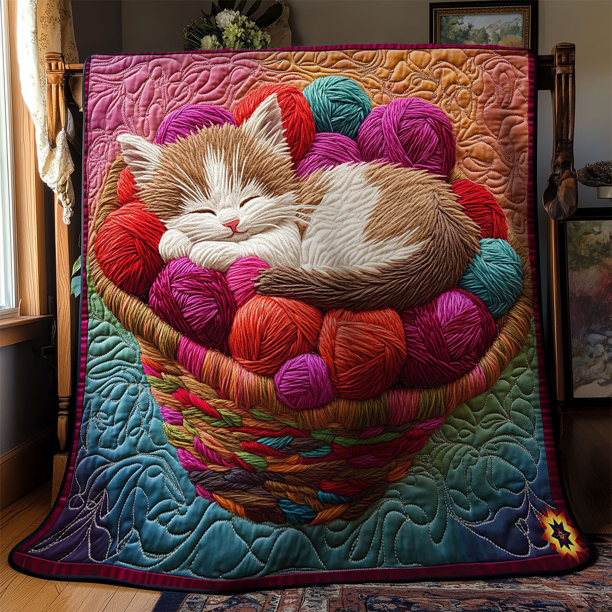 Rynx | Kitten In Wool Basket Quilt
