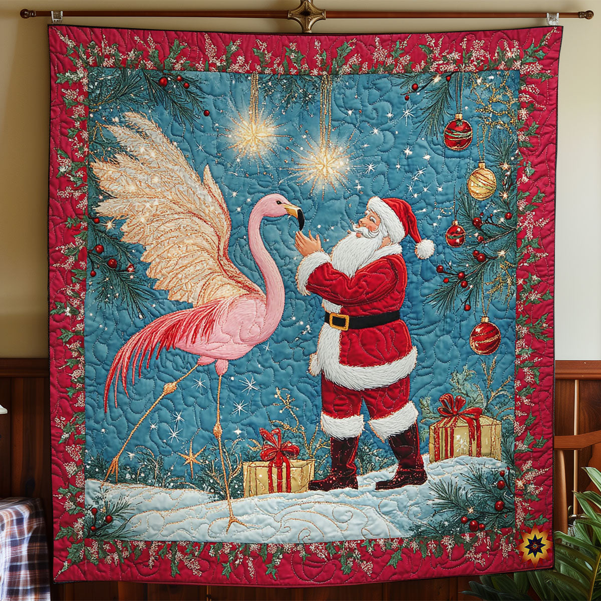 Rynx | Flamingo and Santa Claus Quilt