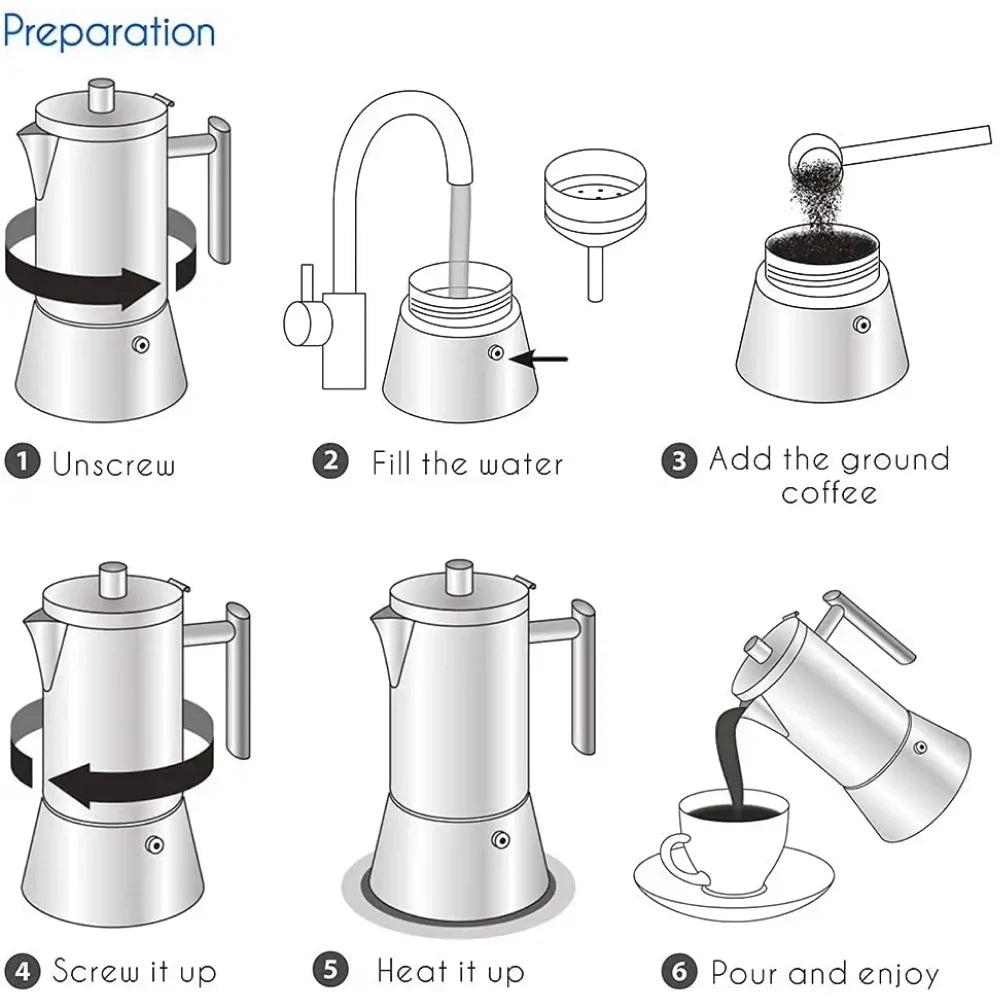 Rynx | Stainless Steel Coffee Maker for the Cooktop