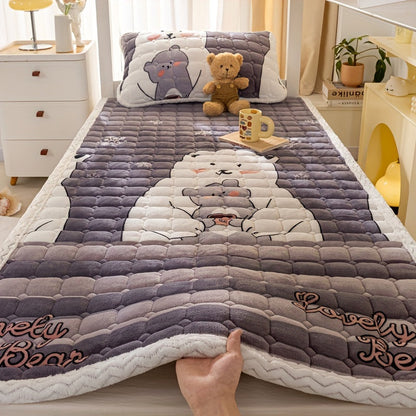 Rynx | Soft & Cozy Milk Velvet Mattress Protector - Warm Plush Autumn/Winter Bedding, King Size Bed Comforter Set for Bedrooms, Apartments, and Dorms