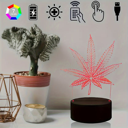 Rynx | Hemp Leaf - 3D Night Lamp Acrylic Table Lamp