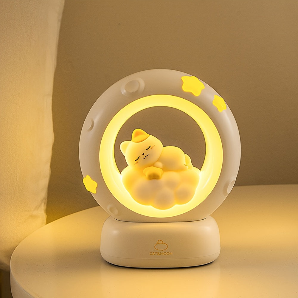 Rynx | SleepyCat - Cute Cat Night Light with USB Rechargeable Battery and Dimmable Light