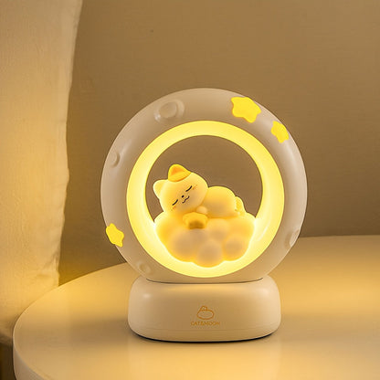 Rynx | SleepyCat - Cute Cat Night Light with USB Rechargeable Battery and Dimmable Light