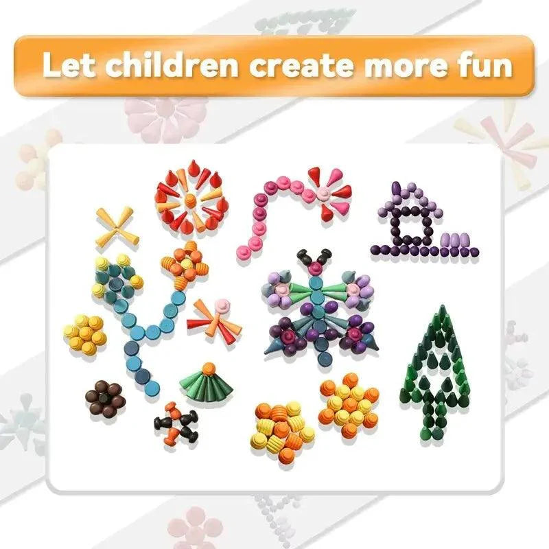 Rynx | Colorful Wooden Building Blocks Set for Creative Learning and Logical Development