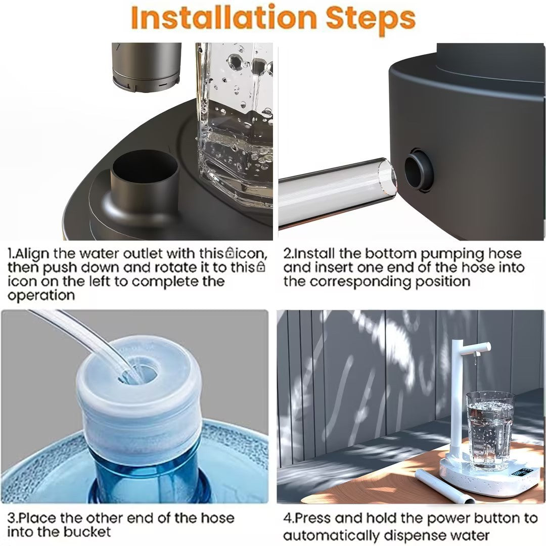 Rynx | Desktop water container with rechargeable battery and extension hose