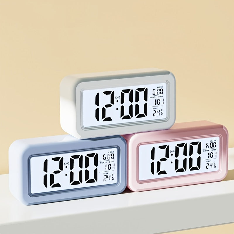 Rynx | Digital Alarm Clock with LCD Screen - Date and Temperature Display