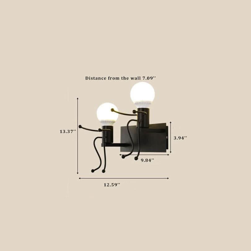 Rynx | Metal Master - Robot Wall Lamp of Wrought Iron