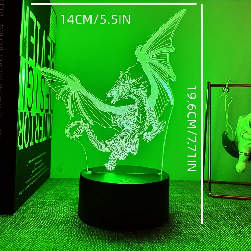 Rynx | DinoLight - 3D Dinosaur Night Light with Touch Control, RGB Light