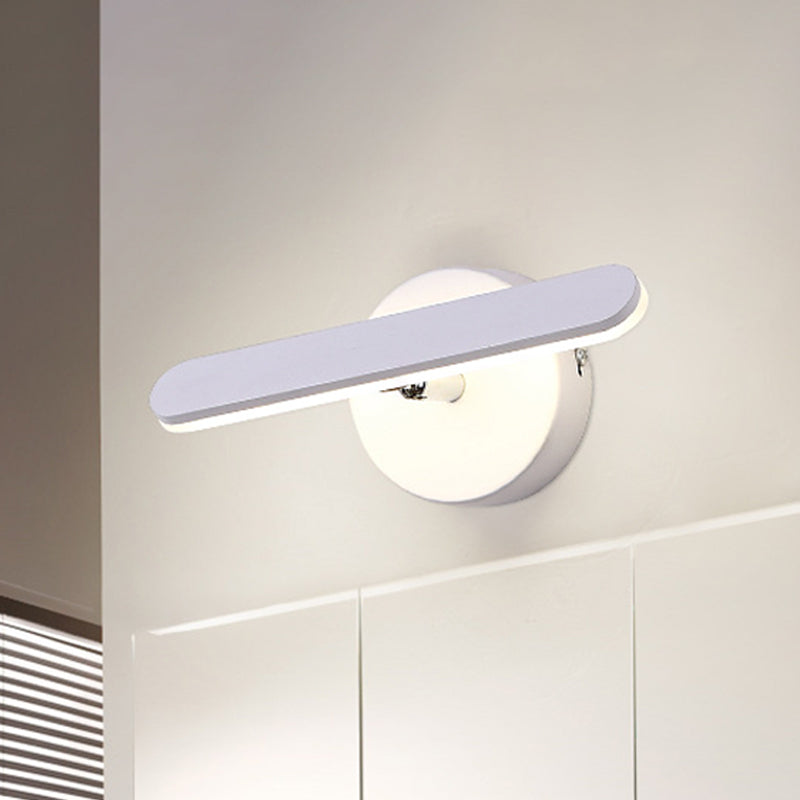 Rynx | Linear Vanity Lighting Simple Metal LED White Wall Mount Lamp Light in Natural/Warm Light for Bathroom