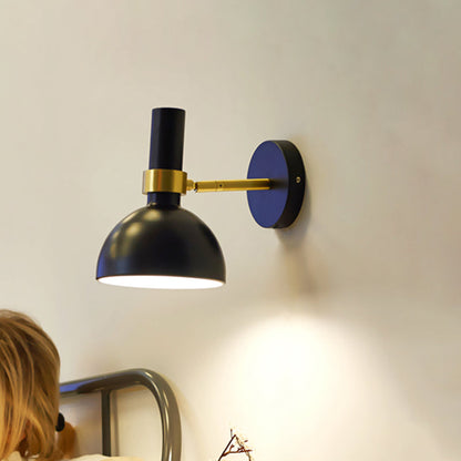 Rynx | Rotatable White/Black Finish Wall Light Modern 1 Light Iron Wall Mounted Lamp for Nightstand