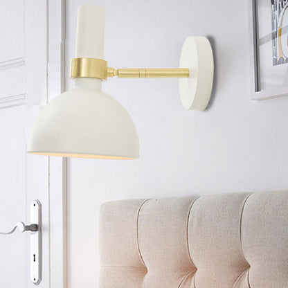 Rynx | Rotatable White/Black Finish Wall Light Modern 1 Light Iron Wall Mounted Lamp for Nightstand