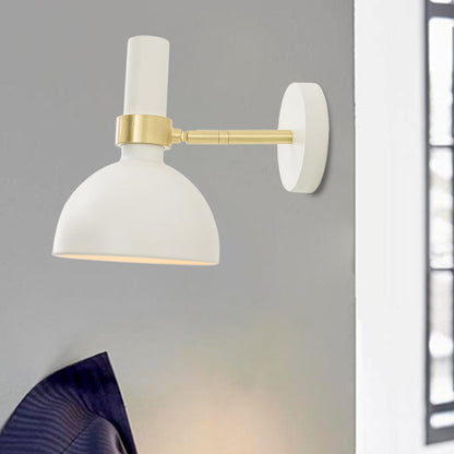 Rynx | Rotatable White/Black Finish Wall Light Modern 1 Light Iron Wall Mounted Lamp for Nightstand