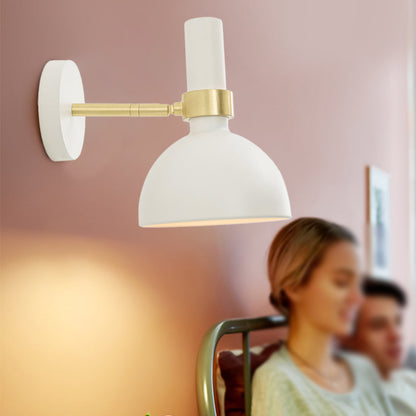 Rynx | Rotatable White/Black Finish Wall Light Modern 1 Light Iron Wall Mounted Lamp for Nightstand