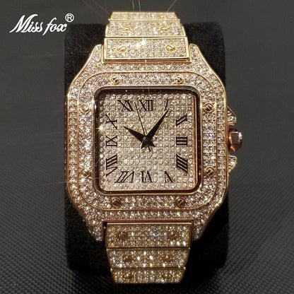 RYNX | Missfox Ice Out Square Watch For Men