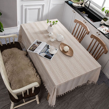 Rynx | Bend Hollow-Out Tassel Tablecloth