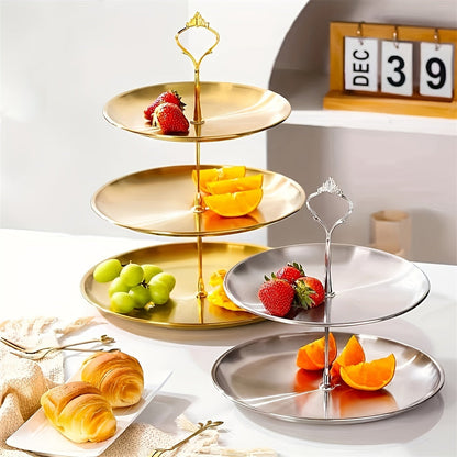 Rynx | SteelTower - 3-layer stainless steel cake stand | Serving platter for desserts and fruits