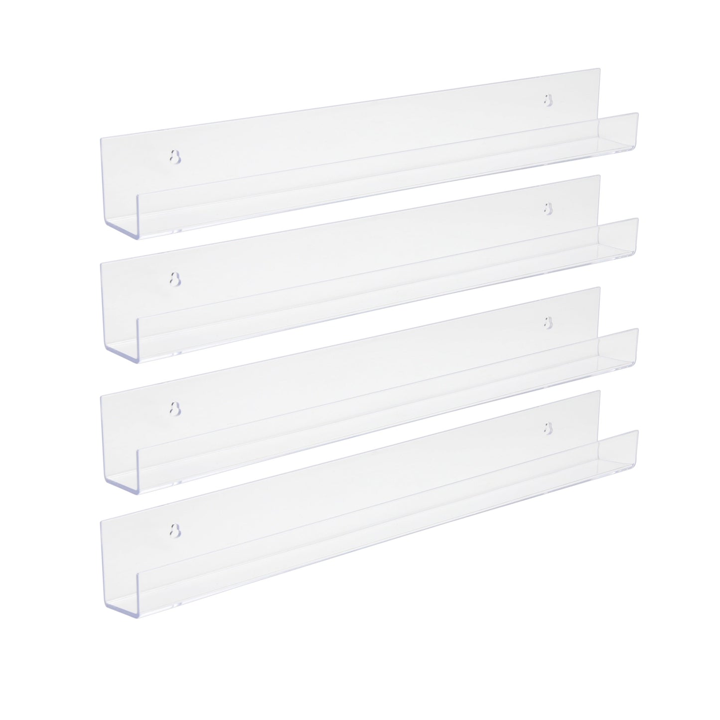 Rynx | AcrylicClear - Floating Transparent Storage Shelves for Bedroom, Living Room & Bathroom