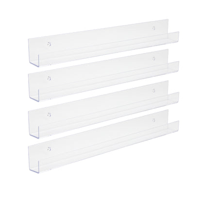 Rynx | AcrylicClear - Floating Transparent Storage Shelves for Bedroom, Living Room & Bathroom