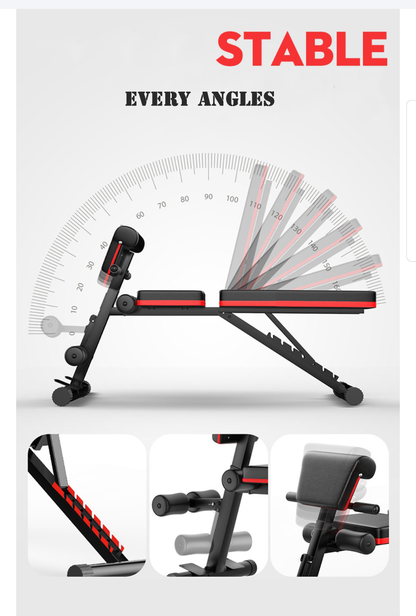 RYNX | Master Adjustable Weight Abdominal Bench Sit-Up Back Support RYNX | Flat Gym Exercise Wws