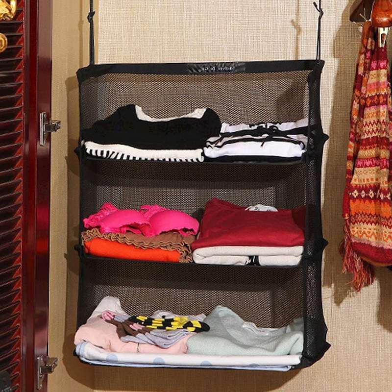 Rynx | 3-Layers Foldable Shelf Bag Multifunctional Thick Hook Travel Wardrobe Bag Storage Shelves