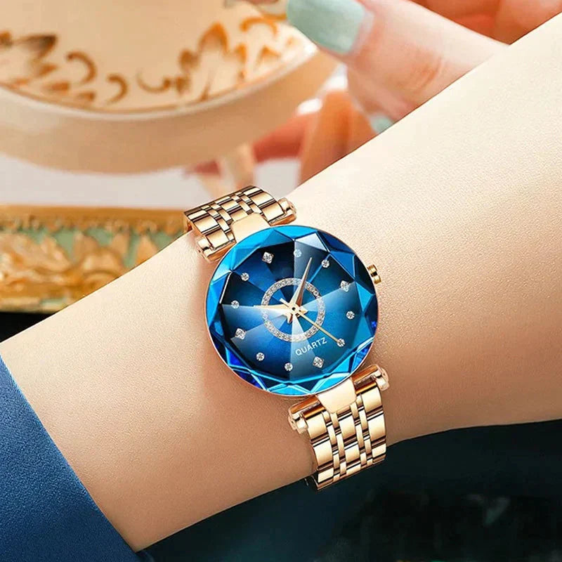 RYNX | Waterproof Women'S Watch With Starry Clear Diamond Dial