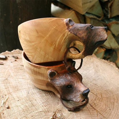 Rynx | Hand-carved Animal Head Wood Cup