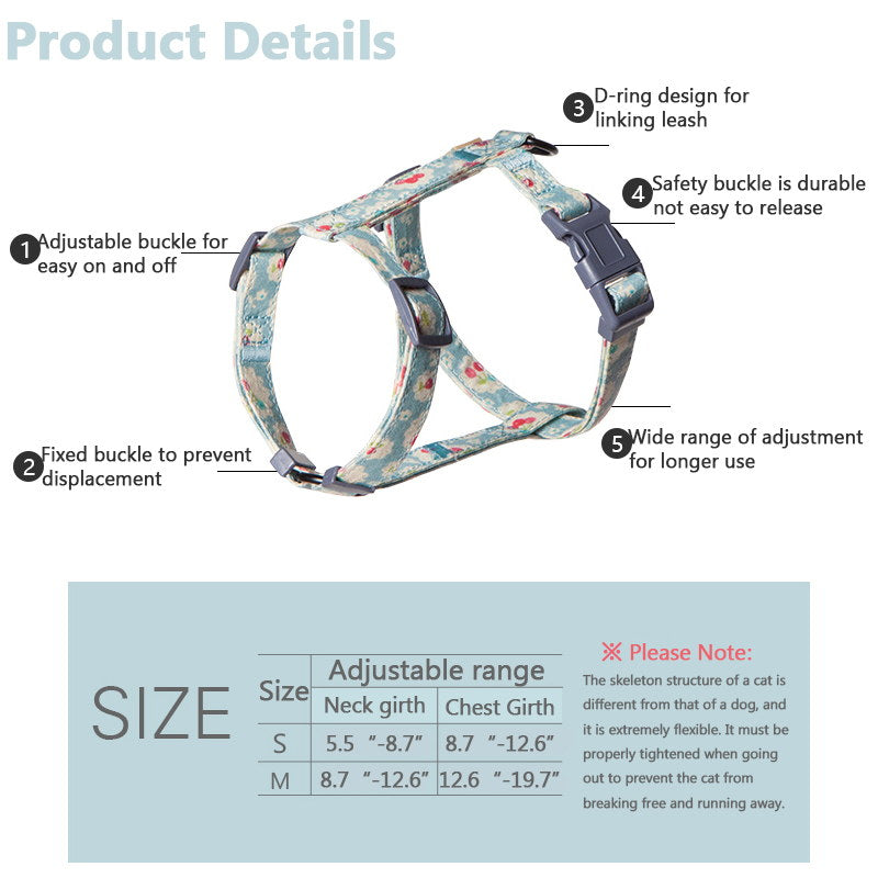 Rynx | Soft Adjustable Cat Harness and Leash Set