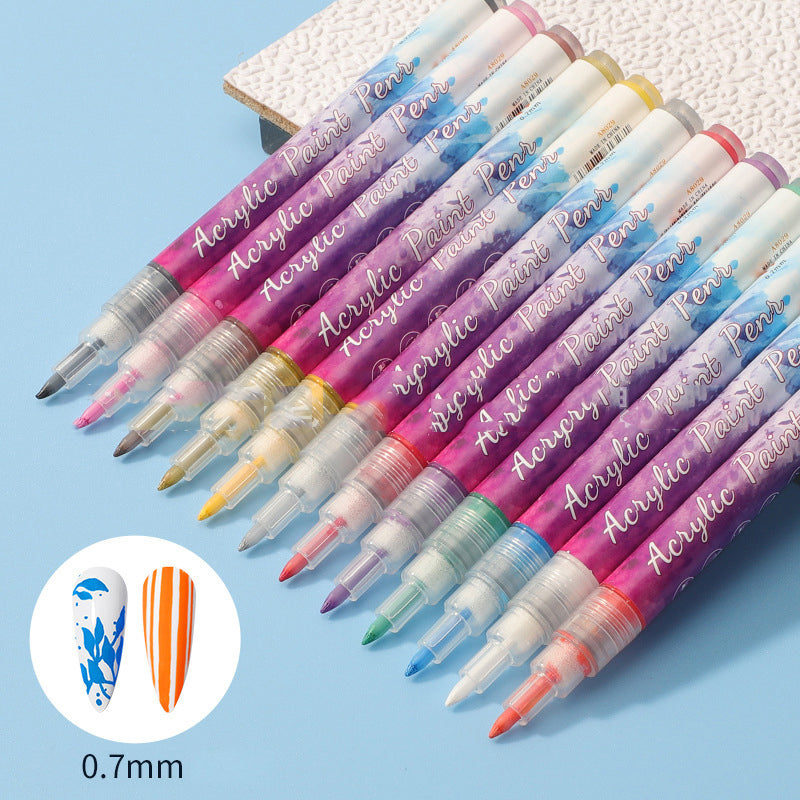 Rynx | 12-color ultrathin curved nail pen