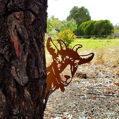 Rynx | Outdoor Garden Farm Spy Goat Metal Artwork Indoor Decor