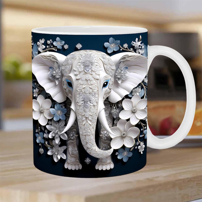 Rynx | 3d Elephant Flower Mug gray