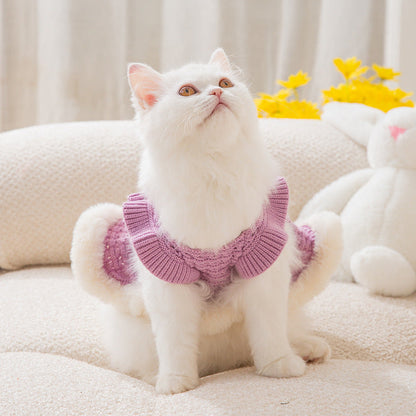 Rynx | Knit Dog Cat Sweater Dresses Keep Warm for Fall Winter
