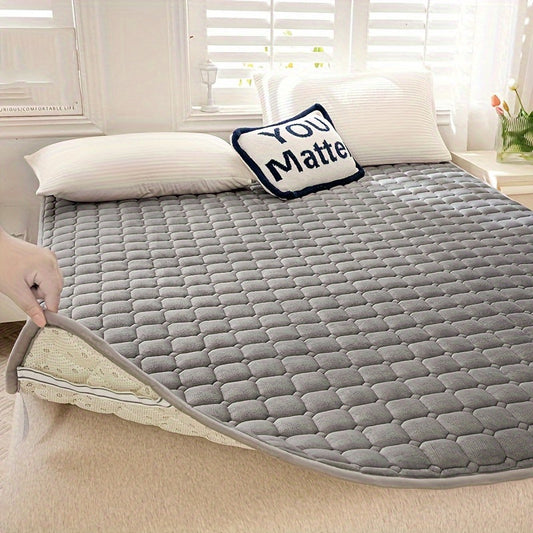 Rynx | Luxurious Solid Color Thick Milk Velvet Mattress Cover - Soft, Comfortable, Breathable Bedding Pad for Restful Sleep in Bedroom, Guest Room, Dorm, and Hotel