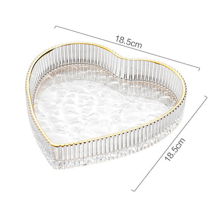 Rynx | Nordic Phnom Penh heart-shaped glass plate dessert plate fruit plate aromatherapy tray storage plate jewelry plate plate