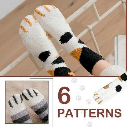 Rynx | Cozy Cat Paw Socks – Plush Fleece Ankle Socks with Elastic Fit