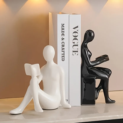 Rynx | LuxeCeramic - Ceramic Bookends - Abstract Design for Living Room and Office