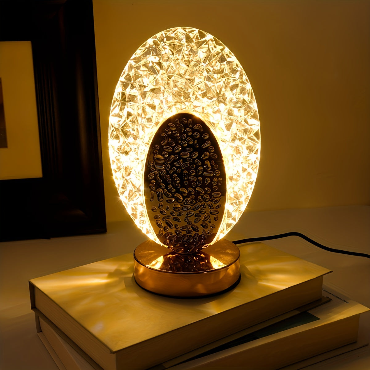 Rynx | FeatherLamp - USB Touch Table Lamp with Peacock Feather Design, Infinite Dimmable LED Light