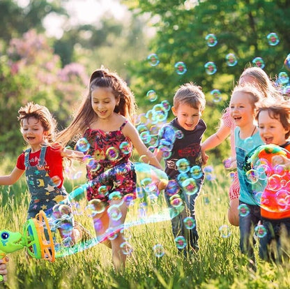 Rynx | Dinosaur Bubble Blower — Quiet Electric Bubble Machine for Kids