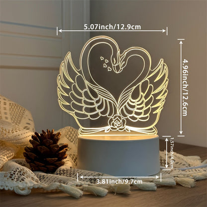 Rynx | Swan Light - USB Powered 3D LED Table Lamp with Acrylic Frame