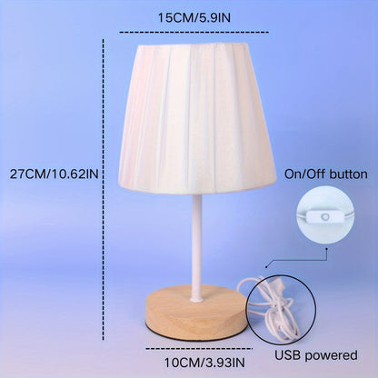 Rynx | NordicLicht - Modern Solid Wood Table Lamp with Linen Shade and USB