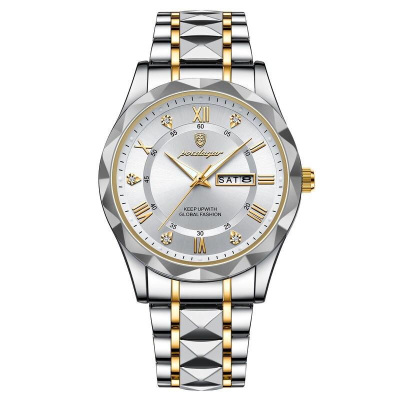 Rynx | Luxury Stainless Steel Quartz Men's Watch with Luminous Date Week Display