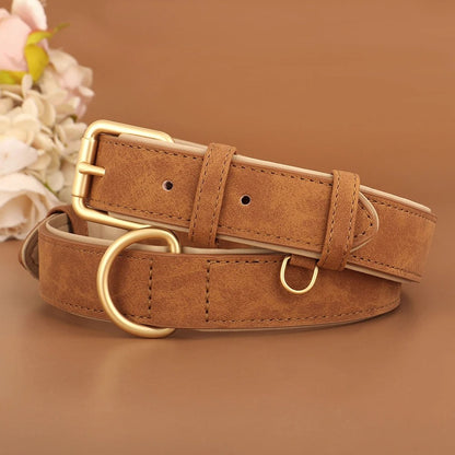 Rynx | Soft Leather Padded Dog Collar Adjustable and Durable for Small and Medium Dogs